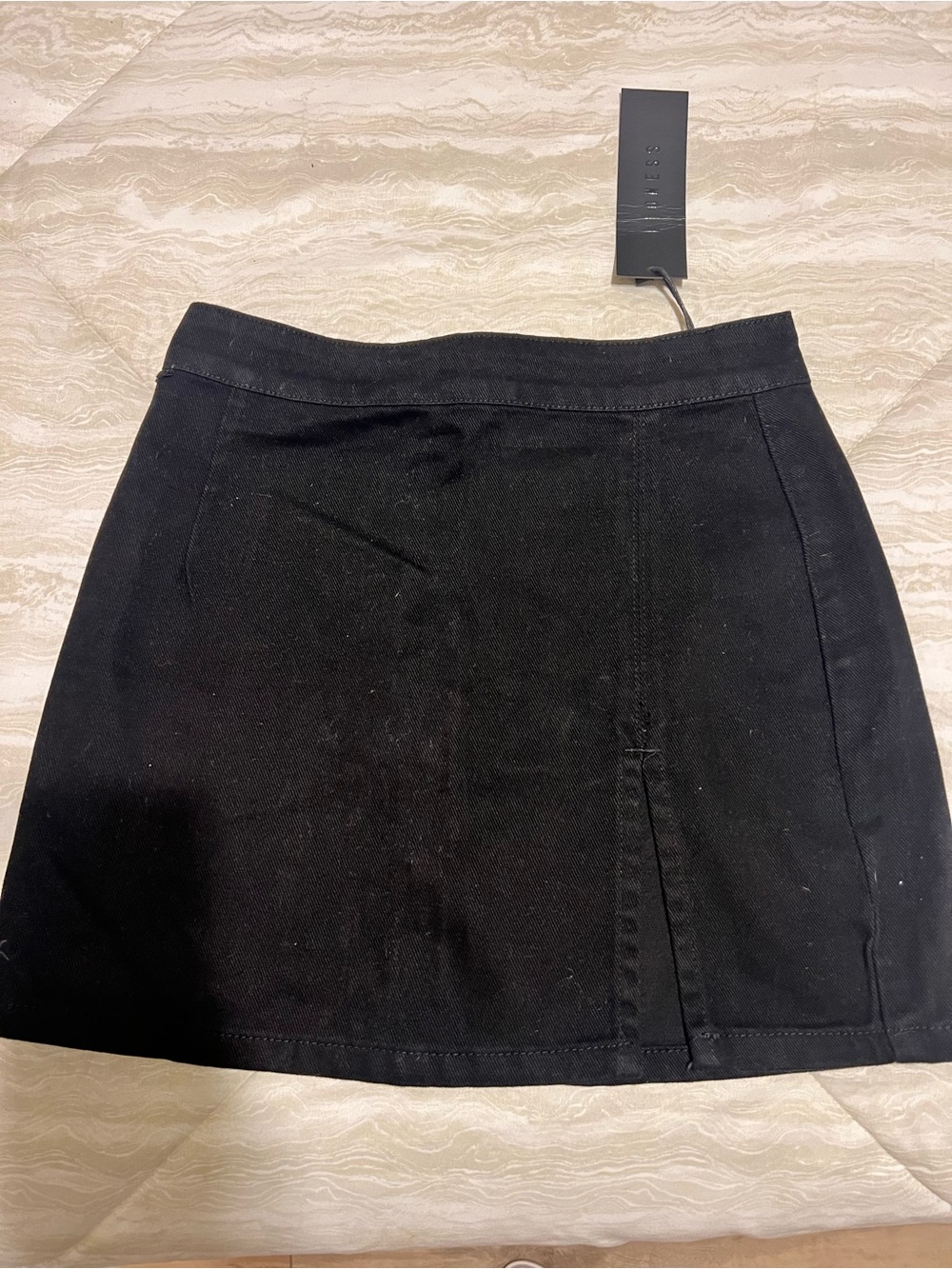 NWT Princess Polly Lioness Black Mini Skirt with Front Slit